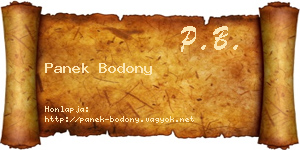 Panek Bodony névjegykártya